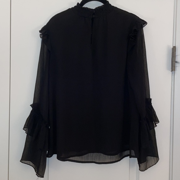 Bobeau Ruffle Sleeve Blouse - Size Small - Color Black - Picture 6 of 6
